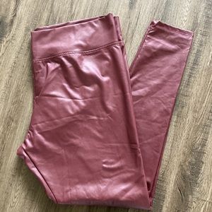 Agnes&Dora| Oxblood Colored Faux Leather Legging sz 18-20